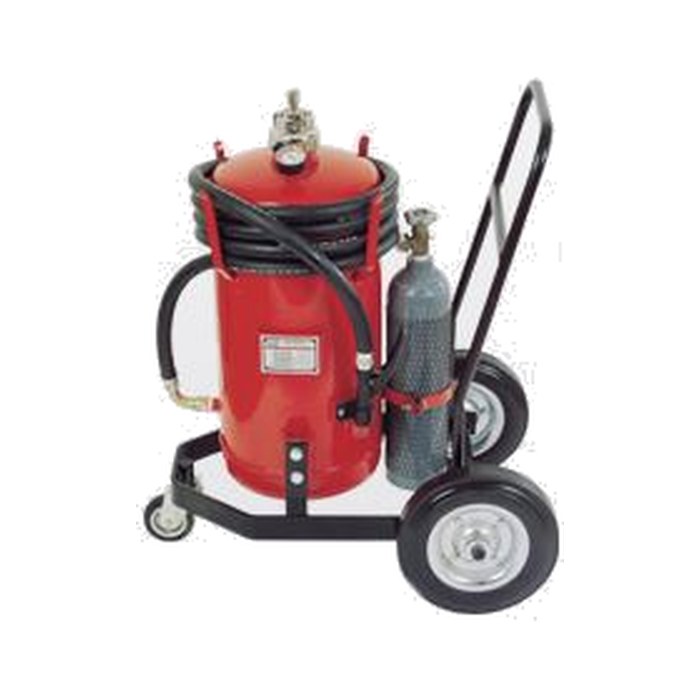 Wheeled dry powder extinguisher
